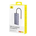 Hub 13w1 Baseus PortalJoy USB-C do HDMI+DP+VGA+C+USB+PD+RJ45+SD/TF+3.5mm (szary) Baseus