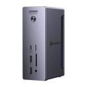 Stacja dokująca Ugreen U710, 2x Thunderbolt 4, DisplayPort 8K 30Hz, 4x USB, USB-C, RJ45, SD/TF, AUX, PD 90W (szara) UGREEN