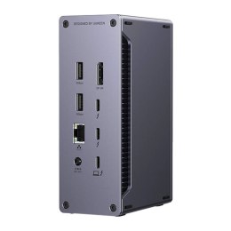 Stacja dokująca Ugreen U710, 2x Thunderbolt 4, DisplayPort 8K 30Hz, 4x USB, USB-C, RJ45, SD/TF, AUX, PD 90W (szara) UGREEN