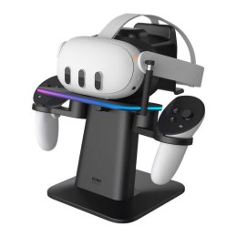 Stacja ładująca RGB Kiwi Design QC03 do Meta Quest 3/Quest 2/Quest PRO czarna KiwiDesign