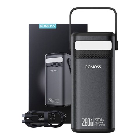 Powerbank Romoss PMT75-DC 75000mAh 280W, 240Wh (czarny) Romoss Powerbank Romoss PMT75-DC 75000mAh 280W, 240Wh (czarny) Romoss