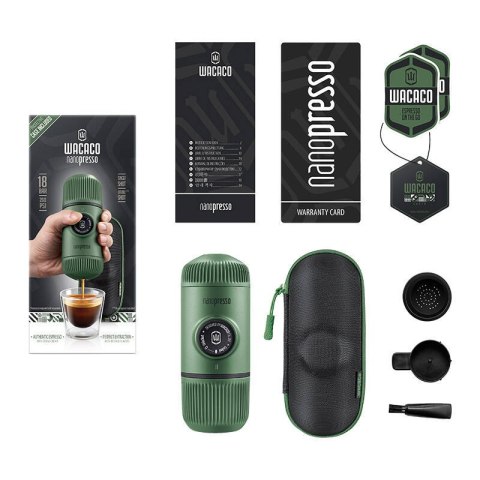 Przenośny ekspres do kawy WACACO Nanopresso Moss Green + Etui WACACO Przenośny ekspres do kawy WACACO Nanopresso Moss Green + Etui WACACO