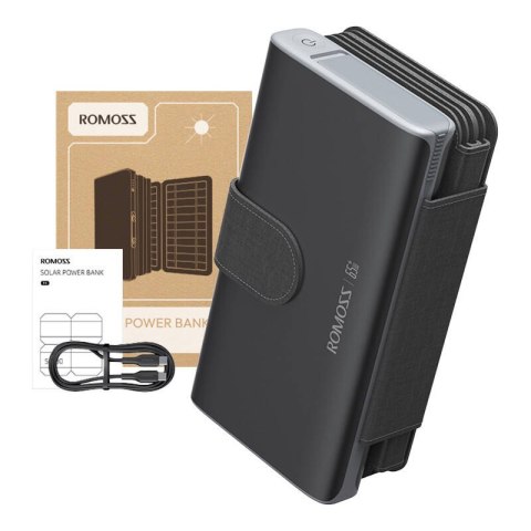 Solarny Powerbank ROMOSS 30000mAh 65W Czarny Romoss Solarny Powerbank ROMOSS 30000mAh 65W Czarny Romoss