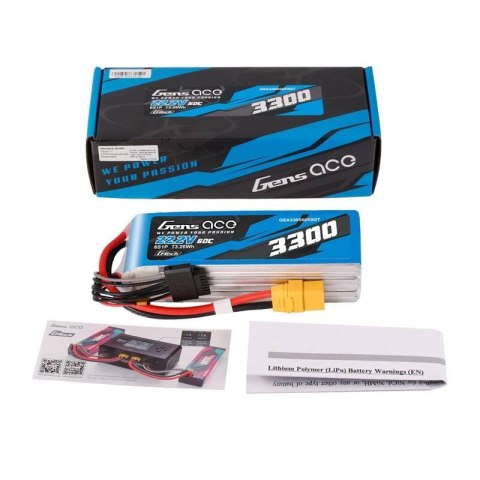Akumulator Lipo Gens Ace G-Tech 3300mAh 22.2V 60C 6S1P XT90 Gens ace Akumulator Lipo Gens Ace G-Tech 3300mAh 22.2V 60C 6S1P XT90 Gens ace
