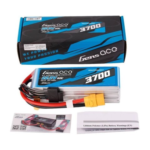 Akumulator Lipo Gens Ace G-Tech 3700mAh 22.2V 60C 6S1P XT90 Gens ace Akumulator Lipo Gens Ace G-Tech 3700mAh 22.2V 60C 6S1P XT90 Gens ace