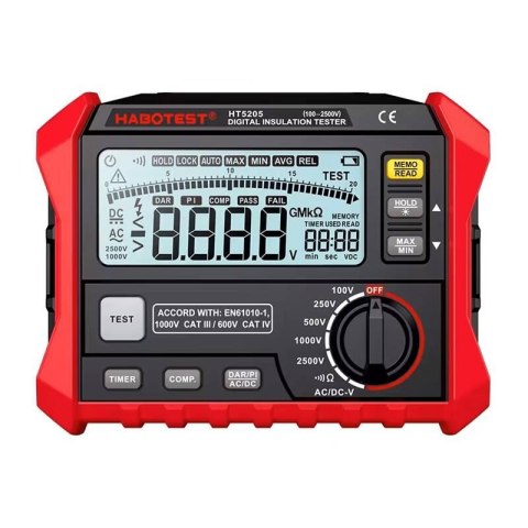 Cyfrowy tester izolacji Habotest HT5205 Habotest Cyfrowy tester izolacji Habotest HT5205 Habotest