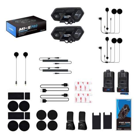 Interkom motocyklowy Fodsports M1-S Pro dwupak (czarny) Fodsports Interkom motocyklowy Fodsports M1-S Pro dwupak (czarny) Fodsports