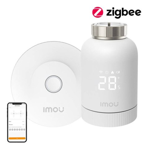 Zestaw głowica termostatyczna ZigBee IMOU KIT-TRV1-EU-2 z 6 adapterami i bramką IMOU Zestaw głowica termostatyczna ZigBee IMOU KIT-TRV1-EU-2 z 6 adapterami i bramką IMOU