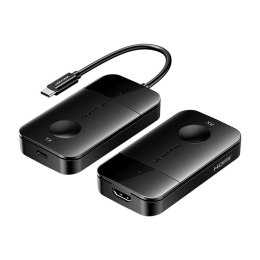 Bezprzewodowy transmiter / odbiornik Vention USB-C do HDMI 0.15m (czarny) Vention