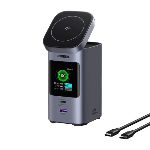 Ładowarka indukcyjna 2w1 / Powerbank Ugreen Nexode 20000mAh, 145W, Qi2, 2x USB-C, USB UGREEN Ładowarka indukcyjna 2w1 / Powerbank Ugreen Nexode 20000mAh, 145W, Qi2, 2x USB-C, USB UGREEN