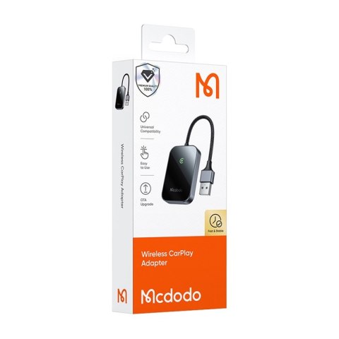 Bezprzewodowy adapter CarPlay z kablem USB McDodo CA-7210 czarny Mcdodo Bezprzewodowy adapter CarPlay z kablem USB McDodo CA-7210 czarny Mcdodo