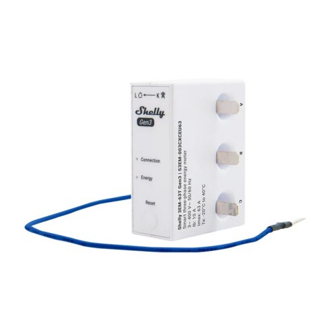 Miernik energii 1/3-kanałowy WiFi Shelly 3EM-63T Gen3 (płaski zacisk) Shelly Miernik energii 1/3-kanałowy WiFi Shelly 3EM-63T Gen3 (płaski zacisk) Shelly