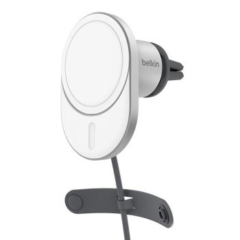 Belkin Ładowarka samochodowa 15W, magnetyczna, Qi2.0, zasilacz 20W, szara Belkin Ładowarka samochodowa 15W, magnetyczna, Qi2.0, zasilacz 20W, szara