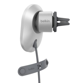 Belkin Ładowarka samochodowa 15W, magnetyczna, Qi2.0, zasilacz 20W, szara Belkin Ładowarka samochodowa 15W, magnetyczna, Qi2.0, zasilacz 20W, szara