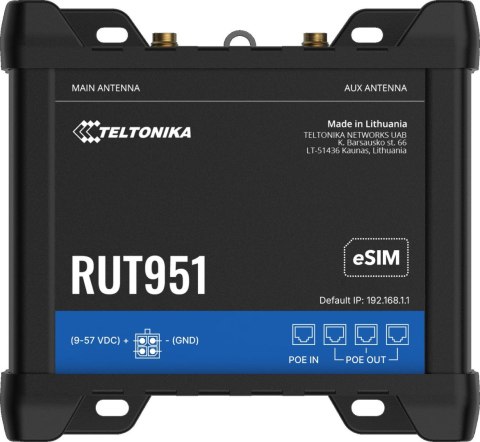 Teltonika RUT951 router przemysłowy 4G / LTE (RUT951000000) Teltonika RUT951 router przemysłowy 4G / LTE (RUT951000000)