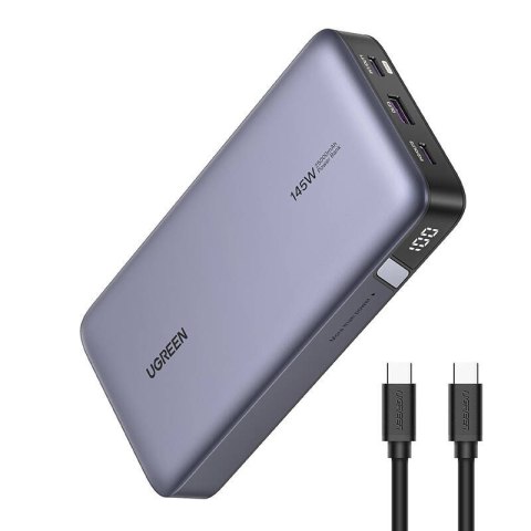 Powerbank 25000mAh Ugreen PB205, USB + 2x USB-C, 145W PD (szary) UGREEN Powerbank 25000mAh Ugreen PB205, USB + 2x USB-C, 145W PD (szary) UGREEN