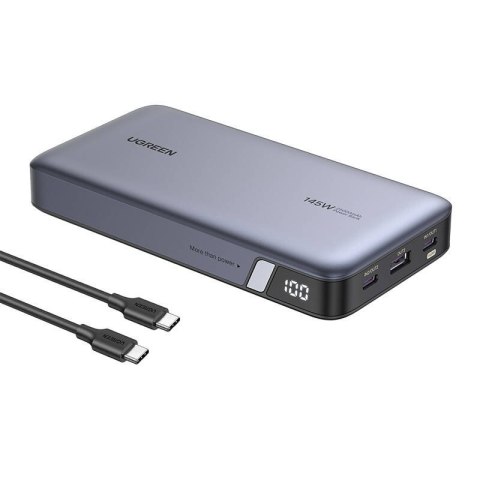 Powerbank 25000mAh Ugreen PB205, USB + 2x USB-C, 145W PD (szary) UGREEN Powerbank 25000mAh Ugreen PB205, USB + 2x USB-C, 145W PD (szary) UGREEN