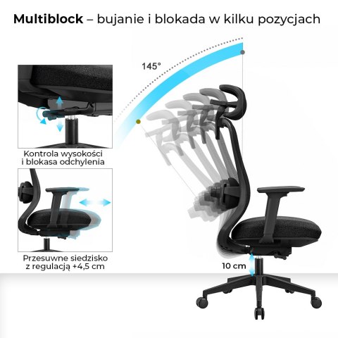 Fotel biurowy ergonomiczny ANGEL fizjO z funkcją masażu Fotel biurowy ergonomiczny ANGEL fizjO z funkcją masażu