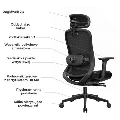 Fotel biurowy ergonomiczny ANGEL fizjO z funkcją masażu Fotel biurowy ergonomiczny ANGEL fizjO z funkcją masażu