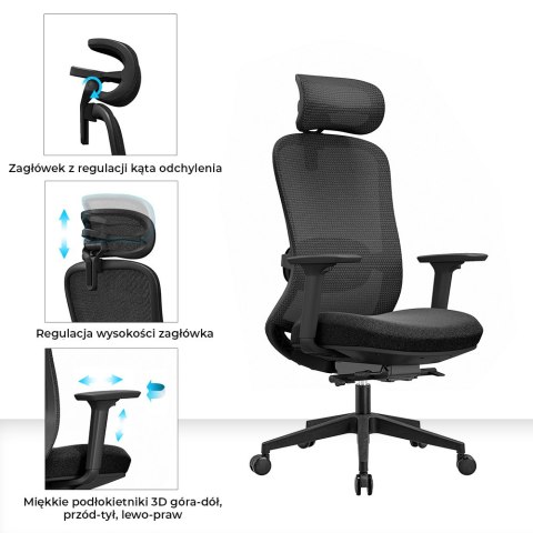 Fotel biurowy ergonomiczny ANGEL fizjO z funkcją masażu Fotel biurowy ergonomiczny ANGEL fizjO z funkcją masażu