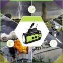 RADIO SOLARNE POWERBANK 4000 mAh AM/FM SOS USB LAMPA LED