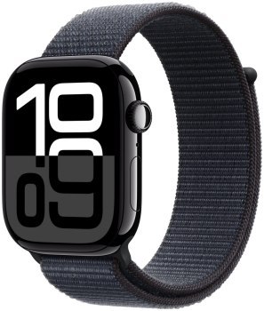 Apple Watch Series 10 GPS + Cellular 46mm Jet Black Aluminium Case with Ink Sport Loop Apple Watch Series 10 GPS + Cellular 46mm Jet Black Aluminium Case with Ink Sport Loop