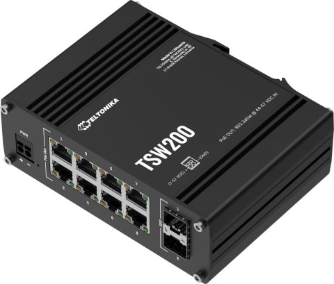 Teltonika TSW200 switch przemysłowy 8xGE 2xSFP PoE (TSW2000000B0) DIN Teltonika TSW200 switch przemysłowy 8xGE 2xSFP PoE (TSW2000000B0) DIN