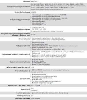 EVERACTIVE ŁADOWARKA DO AKUMULATORÓW CYLINDRYCZNYCH LI-ION ORAZ NI-MH UC4200 EverActive EVERACTIVE ŁADOWARKA DO AKUMULATORÓW CYLINDRYCZNYCH LI-ION ORAZ NI-MH UC4200 EverActive