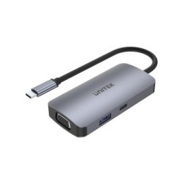 Unitek Hub USB-C 1xUSB 3.1 Gen1 VGA 2xHDMI PD MST