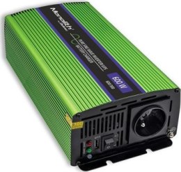 Qoltec Przetwornica napięcia Monolith | ładowanie baterii | UPS | 300W | 600W | 12V na 230V | Czysty Sinus Qoltec