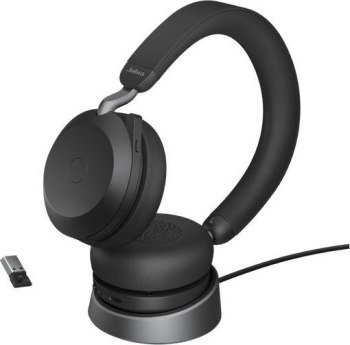 Słuchawki - Słuchawki bezprzewodowe Jabra Evolve 2 75 USB-A MS Stereo Stand Black - 27599-999-989 Jabra Słuchawki - Słuchawki bezprzewodowe Jabra Evolve 2 75 USB-A MS Stereo Stand Black - 27599-999-989 Jabra