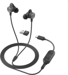 Słuchawki - Słuchawki przewodowe Logitech Zone Wired Earbuds MS Teams 981-001009 Logitech
