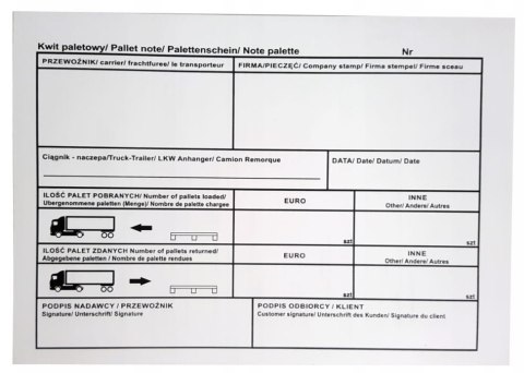 Kwit Paletowy A5 100 kartek - Samokopiujący - 10 kpl. Kwit Paletowy A5 100 kartek - Samokopiujący - 10 kpl.