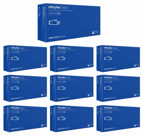 Rękawice Nitrylowe 100 szt. Nitrylex Basic Dark Blue - 10 kpl. (L 8-9) Rękawice Nitrylowe 100 szt. Nitrylex Basic Dark Blue - 10 kpl. (L 8-9)