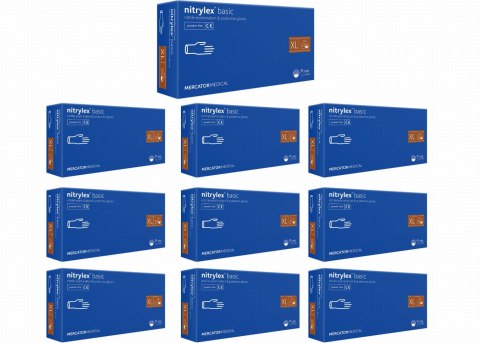 Rękawice Nitrylowe 100 szt. Nitrylex Basic Dark Blue - 10 kpl. (XL 9-10) Rękawice Nitrylowe 100 szt. Nitrylex Basic Dark Blue - 10 kpl. (XL 9-10)