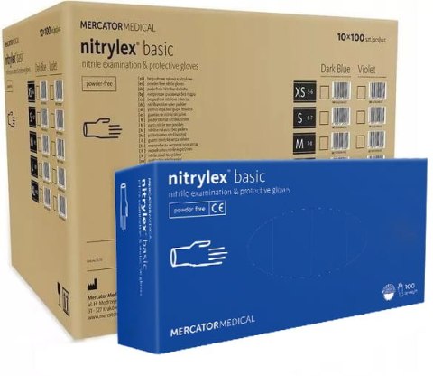 Rękawice Nitrylowe 100 szt. Nitrylex Basic Dark Blue - 10 kpl. (XL 9-10) Rękawice Nitrylowe 100 szt. Nitrylex Basic Dark Blue - 10 kpl. (XL 9-10)