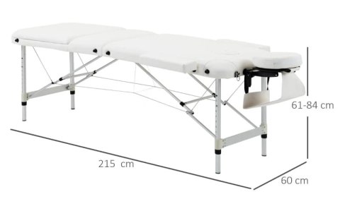 Łóżko Do Masażu Składane Aluminiowe Białe PAKO 700-039WT Łóżko Do Masażu Składane Aluminiowe Białe PAKO 700-039WT