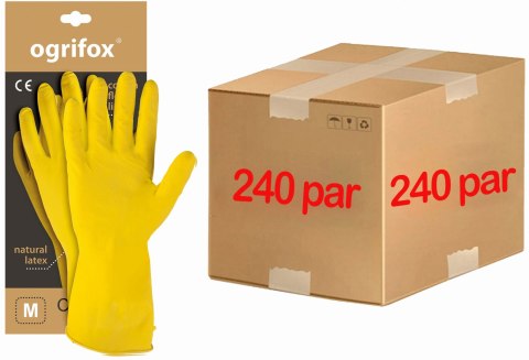 Rękawice ochronne gumowe flokowane / Żółte / OX-FLOX - 240 Par (9 - L) Rękawice ochronne gumowe flokowane / Żółte / OX-FLOX - 240 Par (9 - L)