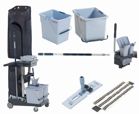 Zestaw Wózek Voleo Pro Standard (Wiadro 15L+20L + Worek + Prasa + Kij + Uchwyt + Mop) Zestaw Wózek Voleo Pro Standard (Wiadro 15L+20L + Worek + Prasa + Kij + Uchwyt + Mop)