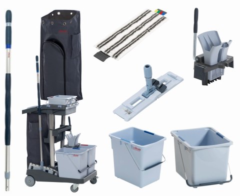 Zestaw Wózek Voleo Pro Standard (Wiadro 15L+20L + Worek + Prasa + Kij + Uchwyt + Mop) Zestaw Wózek Voleo Pro Standard (Wiadro 15L+20L + Worek + Prasa + Kij + Uchwyt + Mop)