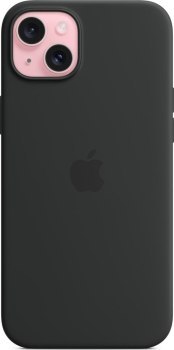 Apple iPhone 15 Plus Silicone Case with MagSafe black Apple