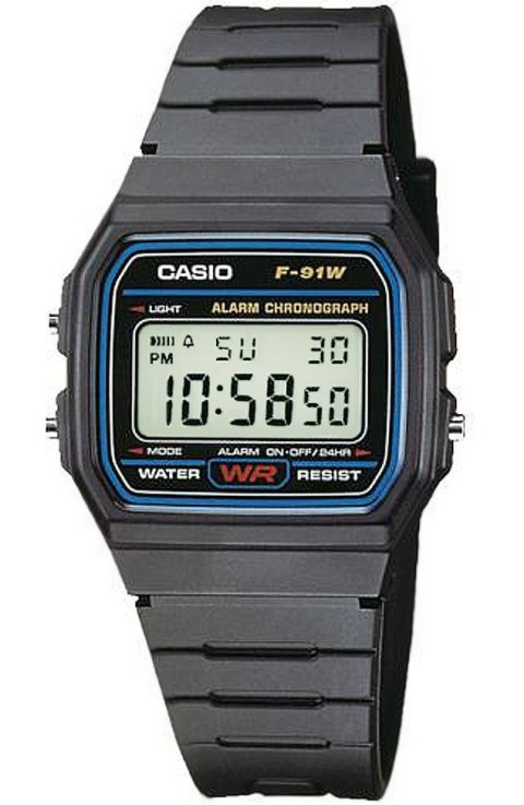 Zegarek Męski CASIO F-91W-1YER CASIO Zegarek Męski CASIO F-91W-1YER CASIO