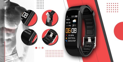 Smartband Giewont Fit&GO Duo GW200-1 - Black + Pasek Alert Red Giewont Smartband Giewont Fit&GO Duo GW200-1 - Black + Pasek Alert Red Giewont