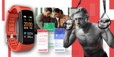 Smartband Giewont Fit&GO Duo GW200-1 - Black + Pasek Alert Red Giewont Smartband Giewont Fit&GO Duo GW200-1 - Black + Pasek Alert Red Giewont