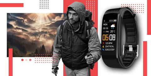 Smartband Giewont Fit&GO Duo GW200-1 - Black + Pasek Alert Red Giewont Smartband Giewont Fit&GO Duo GW200-1 - Black + Pasek Alert Red Giewont