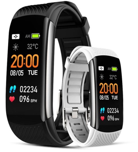 Smartband Giewont Fit&GO Duo GW200-2 - Black + Pasek Ice White Giewont Smartband Giewont Fit&GO Duo GW200-2 - Black + Pasek Ice White Giewont