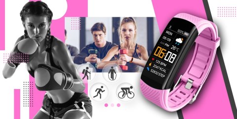 Smartband Giewont Fit&GO Duo GW200-4 - Black + Pasek Think Pink Giewont Smartband Giewont Fit&GO Duo GW200-4 - Black + Pasek Think Pink Giewont