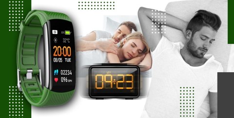 Smartband Giewont Fit&GO Duo GW200-5 - Black + Pasek Go Green Giewont Smartband Giewont Fit&GO Duo GW200-5 - Black + Pasek Go Green Giewont