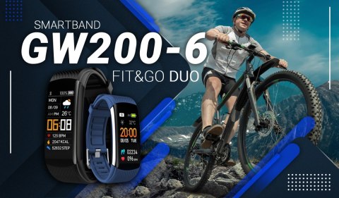 Smartband Giewont Fit&GO Duo GW200-6 - Black + Pasek Smart Navy Giewont Smartband Giewont Fit&GO Duo GW200-6 - Black + Pasek Smart Navy Giewont