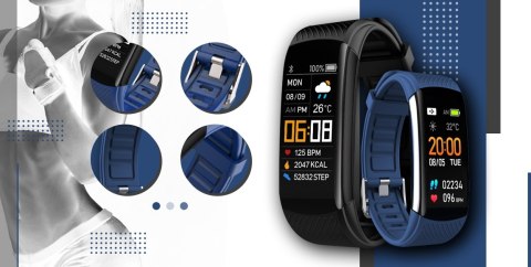 Smartband Giewont Fit&GO Duo GW200-6 - Black + Pasek Smart Navy Giewont Smartband Giewont Fit&GO Duo GW200-6 - Black + Pasek Smart Navy Giewont